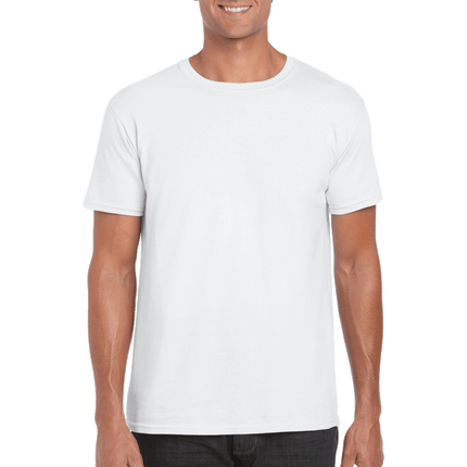 64000 Men's Softstyle Adult T-Shirt by Gildan. Shown in White, sold by RQC Supply Canada.