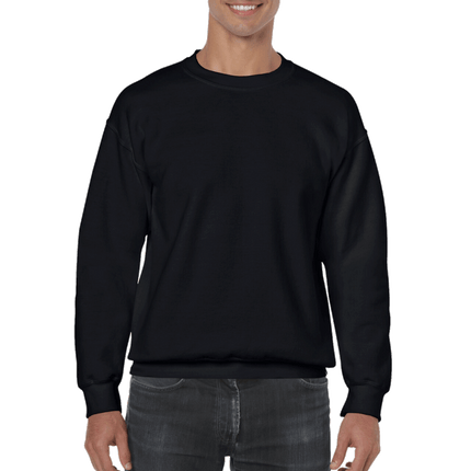 Unisex Gildan Cotton Crew Neck Sweaters sold by RQC Supply Canada. Black colour shown here.