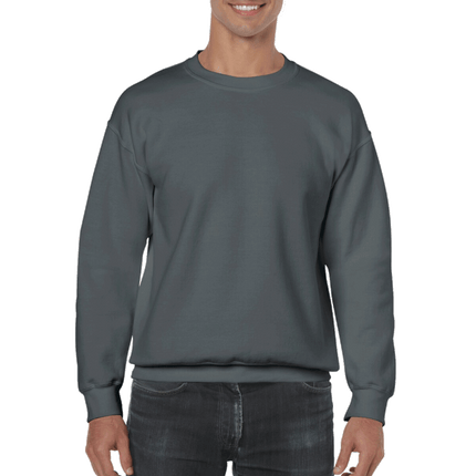 Unisex Gildan Cotton Crew Neck Sweaters sold by RQC Supply Canada. Charcoal Grey colour shown here.