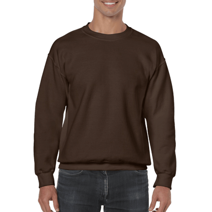 Unisex Gildan Cotton Crew Neck Sweaters sold by RQC Supply Canada. Dark Chocolate colour shown here.