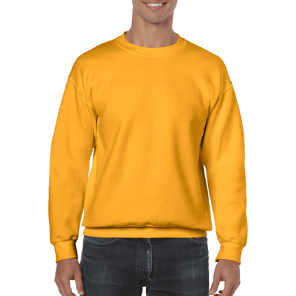 Unisex Gildan Cotton Crew Neck Sweaters sold by RQC Supply Canada. Gold colour shown here.
