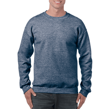 Unisex Gildan Cotton Crew Neck Sweaters sold by RQC Supply Canada. Heather Sport Dark Navy colour shown here.