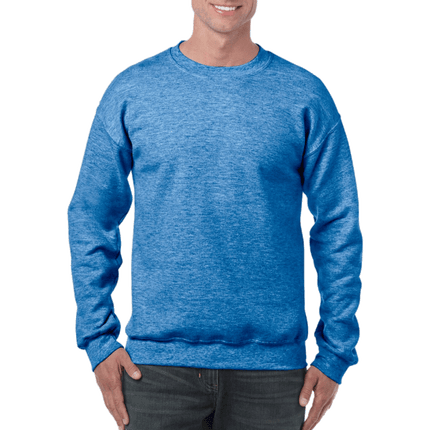 Unisex Gildan Cotton Crew Neck Sweaters sold by RQC Supply Canada. Heather Sport Royal colour shown here.