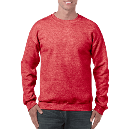 Unisex Gildan Cotton Crew Neck Sweaters sold by RQC Supply Canada. Heather Sport Scarlet Red colour shown here.