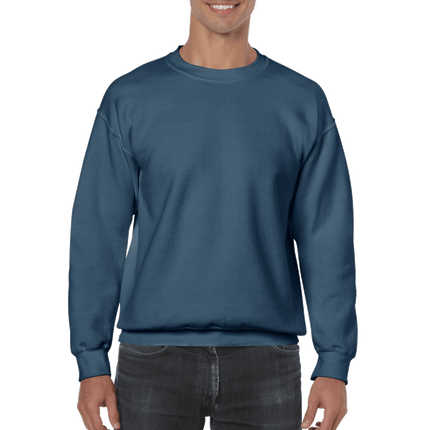 Unisex Gildan Cotton Crew Neck Sweaters sold by RQC Supply Canada. Indigo Blue colour shown here.