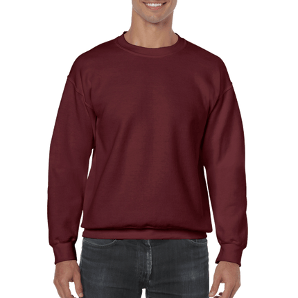 Unisex Gildan Cotton Crew Neck Sweaters sold by RQC Supply Canada. Maroon colour shown here.