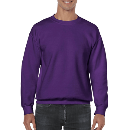 Unisex Gildan Cotton Crew Neck Sweaters sold by RQC Supply Canada. Purple Gildan 18000 colour shown here.