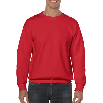 Unisex Gildan Cotton Crew Neck Sweaters sold by RQC Supply Canada. Red colour shown here.