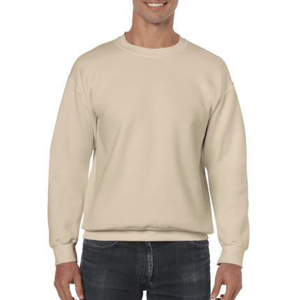 Unisex Gildan Cotton Crew Neck Sweaters sold by RQC Supply Canada. Sand colour shown here.