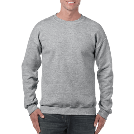 Unisex Gildan Cotton Crew Neck Sweaters sold by RQC Supply Canada. Sport Grey colour shown here.