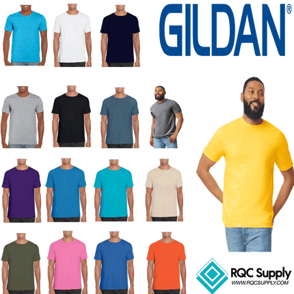 64000 Men's Softstyle Adult T-Shirt by Gildan. Shown in all available colours, sold by RQC Supply Canada.