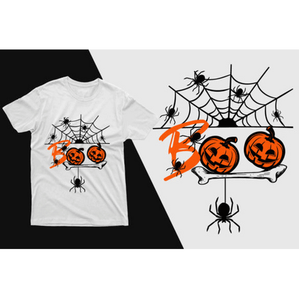Spiderweb Boo Pumpkin DTF Transfers sold by RQC Supply Canada an arts and craft store located in Woodstock, Ontario DTFWoodstock
