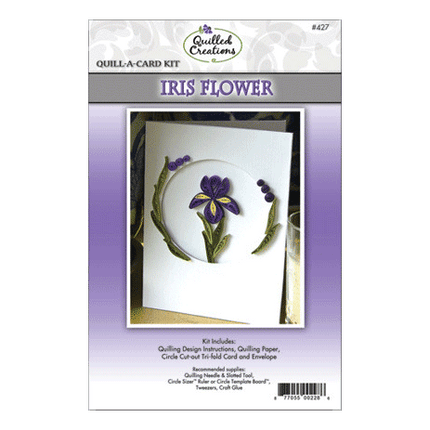 Love Birds Quilling Kit sold by RQC Supply Canada an arts and craft store located in Woodstock, Ontario showing Iris Flower