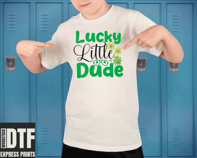 Lucky Little Dude St Patricks Day DTF Transfers sold by RQC Supply Canada an arts and craft store located in Woodstock, Ontario