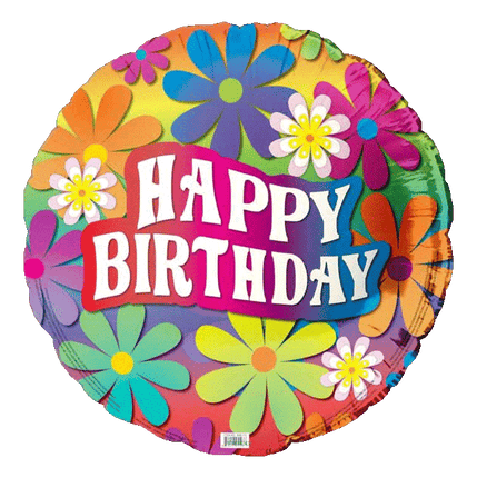 Happy Birthday Retro Helium Filled Balloons sold by RQC Supply Canada an arts and craft store located in Woodstock, Ontario