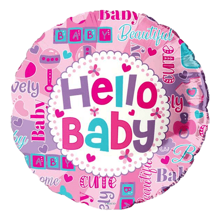 Hello Baby Girl Themed Baby Shower Balloons sold by RQC Supply Canada an arts and craft store located in Woodstock, Ontario