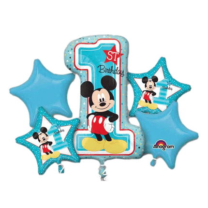 Mickey Mouse 1st Birthday Balloon bouquets sold by RQC Supply Canada an arts and craft and party supply store located in Woodstock, Ontario 
