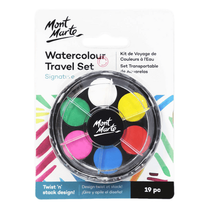 Mont Marte Watercolour Travel Set sold by RQC Supply Canada an arts and craft store located in Woodstock, Ontario