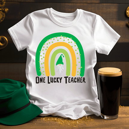 One Lucky Teacher St Patty's Day DTF Transfer sold by RQC Supply Canada an arts and craft store located in Woodstock, Ontario