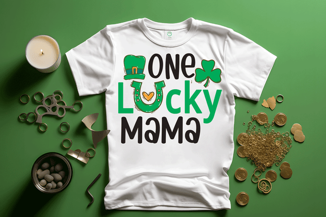 One Lucky Mama DTF St Patrick's Day DTF Transfers sold by RQC Supply Canada an arts and craft store located in Woodstock, Ontario