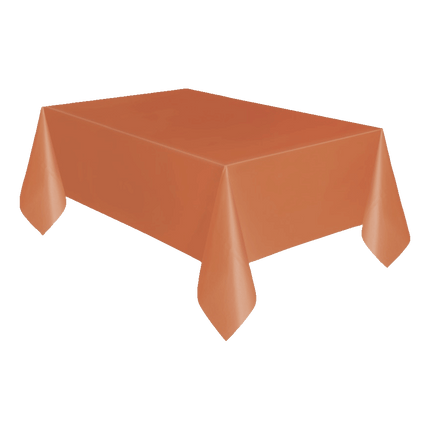 Plastic Table Cloth sold by RQC Supply Canada an arts and craft store located in Woodstock, Ontario showing Orange Colour