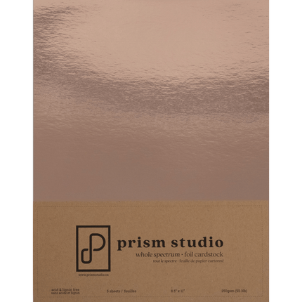 Rose Gold Prism Studio 8.5" x 11" Foil Cardstock sold by RQC Supply Canada an arts and craft store located in Woodstock, Ontario