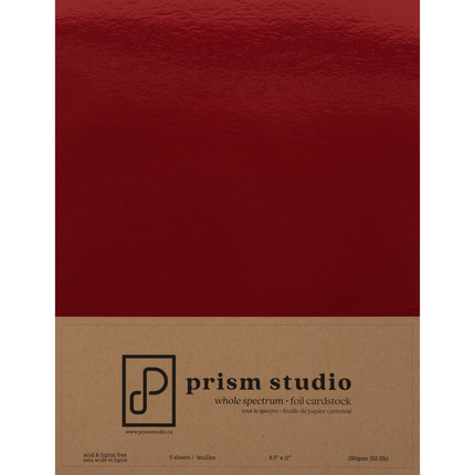 Ruby Prism Studio 8.5" x 11" Foil Cardstock sold by RQC Supply Canada an arts and craft store located in Woodstock, Ontario