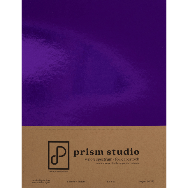 Amethyst Prism Studio 8.5" x 11" Foil Cardstock sold by RQC Supply Canada an arts and craft store located in Woodstock, Ontario