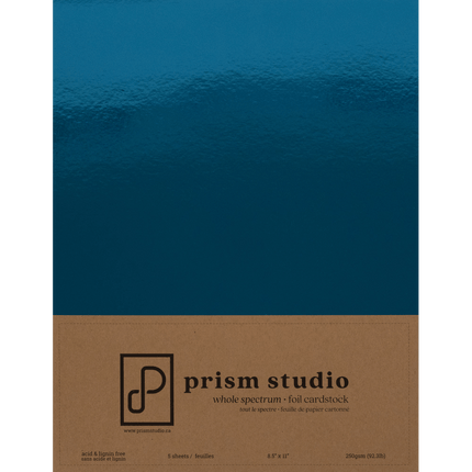 Aquamarine Prism Studio 8.5" x 11" Foil Cardstock sold by RQC Supply Canada an arts and craft store located in Woodstock, Ontario