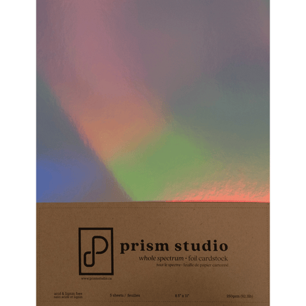 Holographic Prism Studio 8.5" x 11" Foil Cardstock sold by RQC Supply Canada an arts and craft store located in Woodstock, Ontario