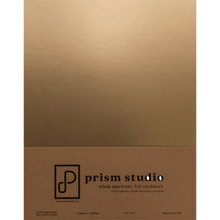 Brushed Gold Prism Studio 8.5" x 11" Foil Cardstock sold by RQC Supply Canada an arts and craft store located in Woodstock, Ontario