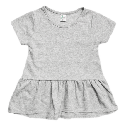 Short Sleeve Sublimation Peplum Heather Grey Tshirt sold by RQC Supply Canada an arts and craft store located in Woodstock, Ontario