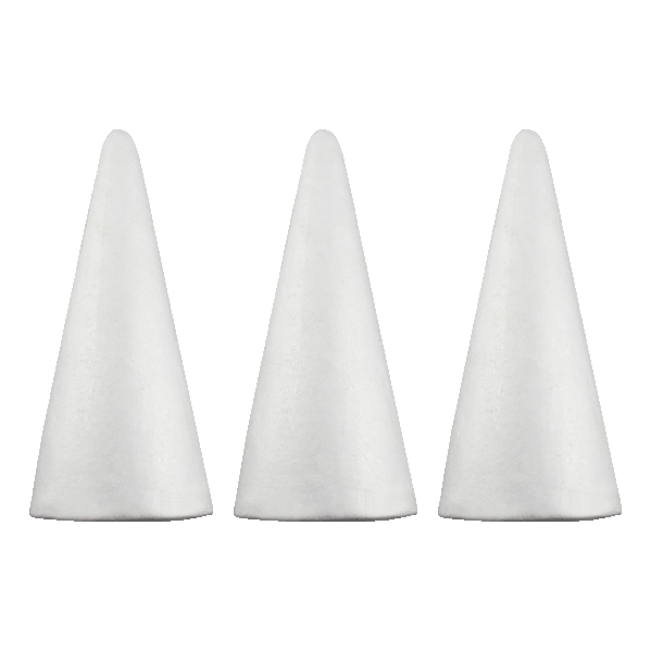 4" Poly Foam Cones set of 3 sold by RQC Supply Canada an arts and craft store located in Woodstock, Ontario