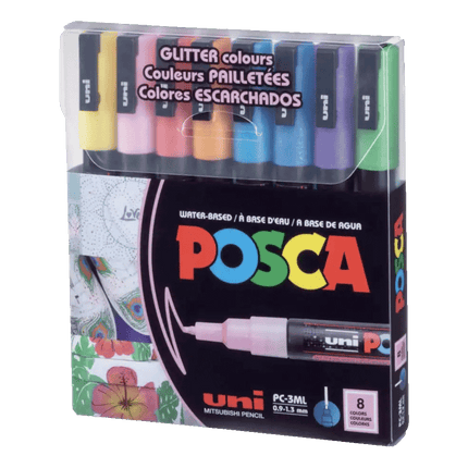 Posca Glitter Pens waterbased sold by RQC Supply Canada an arts and craft store located in Woodstock, Ontario