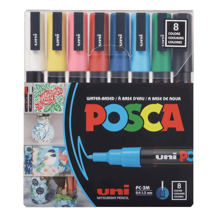 Posca Paint Marker Set, PC-3M Medium - Basic (8 Colours)