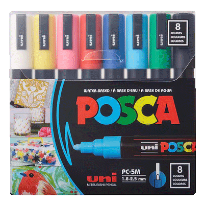 Posca Paint Marker Set PC5M 8pc sold by RQC Supply Canada an arts and craft store located in Woodstock, Ontario