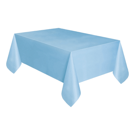 Plastic Table Cloth sold by RQC Supply Canada an arts and craft store located in Woodstock, Ontario showing Powder Blue Colour