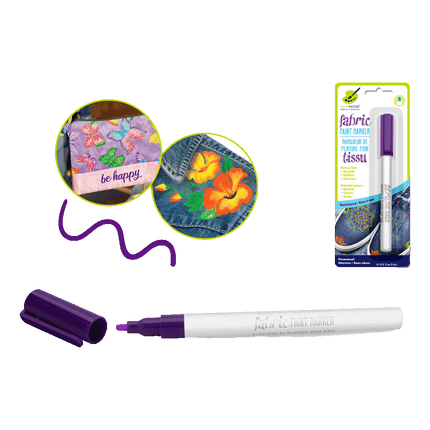 Permanent Fabric Markers sold by RQC Supply Canada an arts and craft store located in Woodstock, Ontario showing Purple Pizzaz Colour