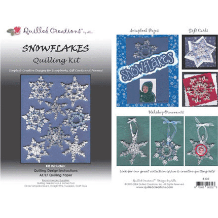 Snowflakes Quilling Kit sold by RQC Supply Canada located in Woodstock, Ontario showing animal buddies theme