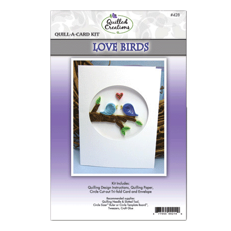 Love Birds Quilling Kit sold by RQC Supply Canada an arts and craft store located in Woodstock, Ontario showing Love Birds