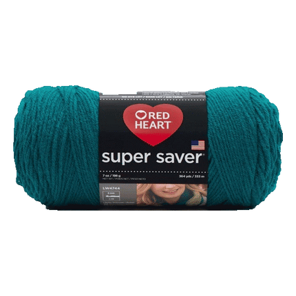 Real Teal Colour Red Heart Super Saver Yarn sold by RQC Supply Canada an arts and craft store located in Woodstock, Ontario