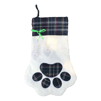 Paw Print Dog & Cat Christmas Stockings sold by RQC Supply Canada a craft store and much more located in Woodstock, Ontario showing Green Colour
