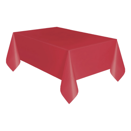 Plastic Table Cloth sold by RQC Supply Canada an arts and craft store located in Woodstock, Ontario showing Red Colour