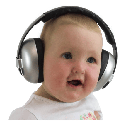Baby Banz Hearing Protection Ear Muffs sold by RQC Supply Canada an arts and craft store and much more located in Woodstock, Ontario showing Silver Ear Muffs.