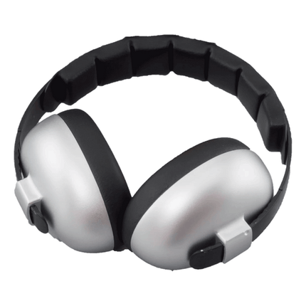 Baby Banz Hearing Protection Ear Muffs sold by RQC Supply Canada an arts and craft store and much more located in Woodstock, Ontario showing Silver Ear Muffs.