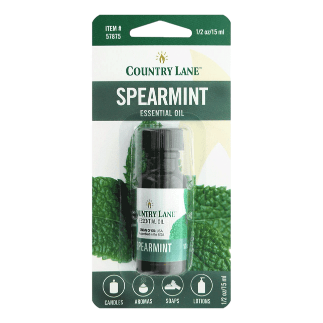 Country Lane Spearmint Essential Oil perfect for candles, aromas, soaps and lotions sold by RQC Supply Canada an arts and craft store located in Woodstock, Ontario