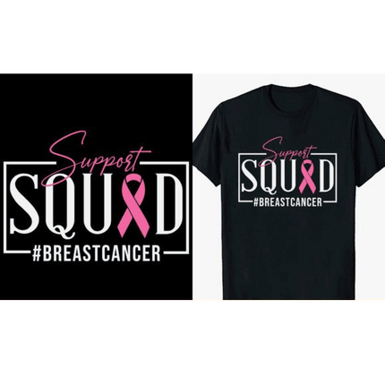 Support Squad for Breast Cancer Awareness DTF Transfers sold by RQC Supply Canada an arts and craft store located in Woodstock, Ontario DTF Transfers Woodstock operating as DTF Woodstock