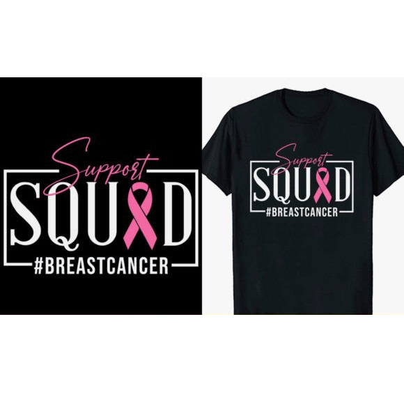 Support Squad for Breast Cancer Awareness DTF Transfers sold by RQC Supply Canada an arts and craft store located in Woodstock, Ontario DTF Transfers Woodstock operating as DTF Woodstock