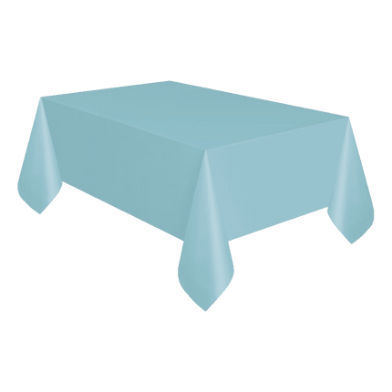 Plastic Table Cloth sold by RQC Supply Canada an arts and craft store located in Woodstock, Ontario showing Terrific Teal Colour