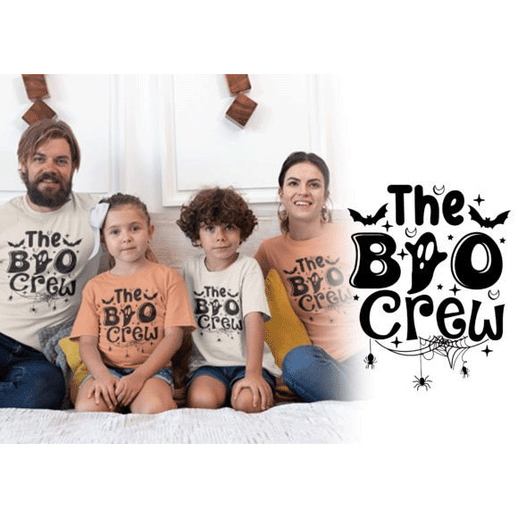 The Boo Crew Halloween Tshirt Transfers sold by RQC Supply Canada an arts and craft store printing on demand DTF Woodstock